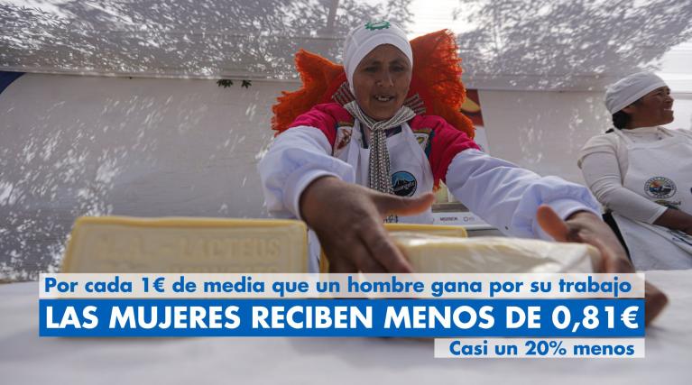 Mujer trabajando haciendo queso - Artesanía - Igualdad Salario - Acción contra el Hambre en España trabaja por terminar por la brecha salarial - Día Internacional